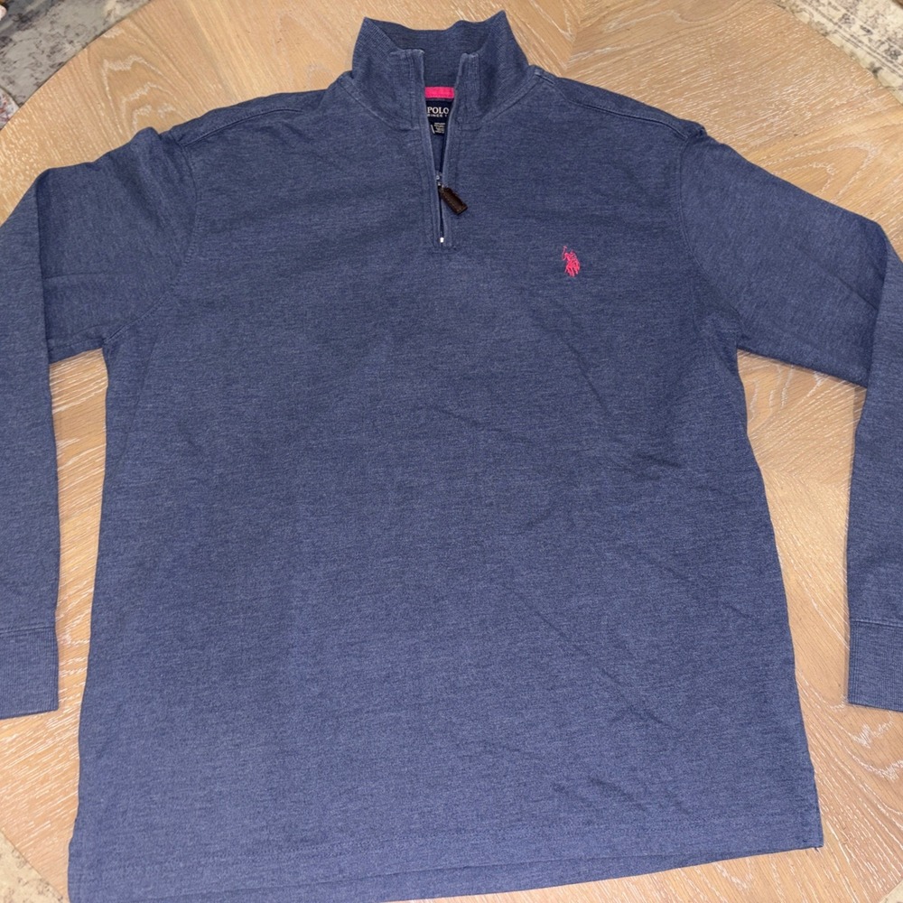 Men's U.S. Polo Assn. 1/4 Zip Pullover Navy Sz Large